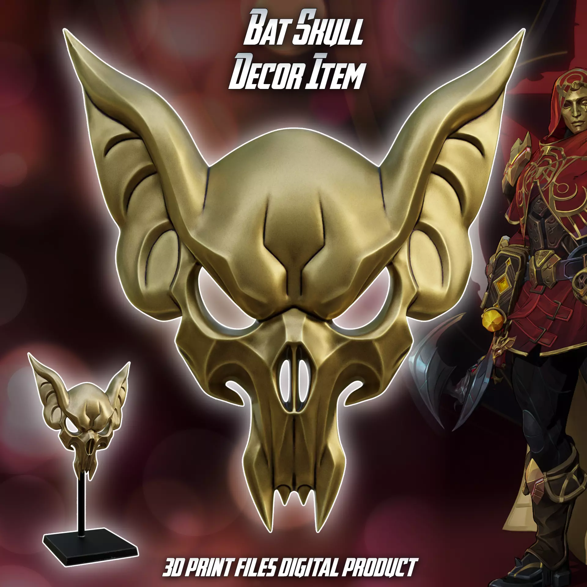 Home Decor Bat Skull Stand Marvel Rivals Adam Warlock 3D print model_0