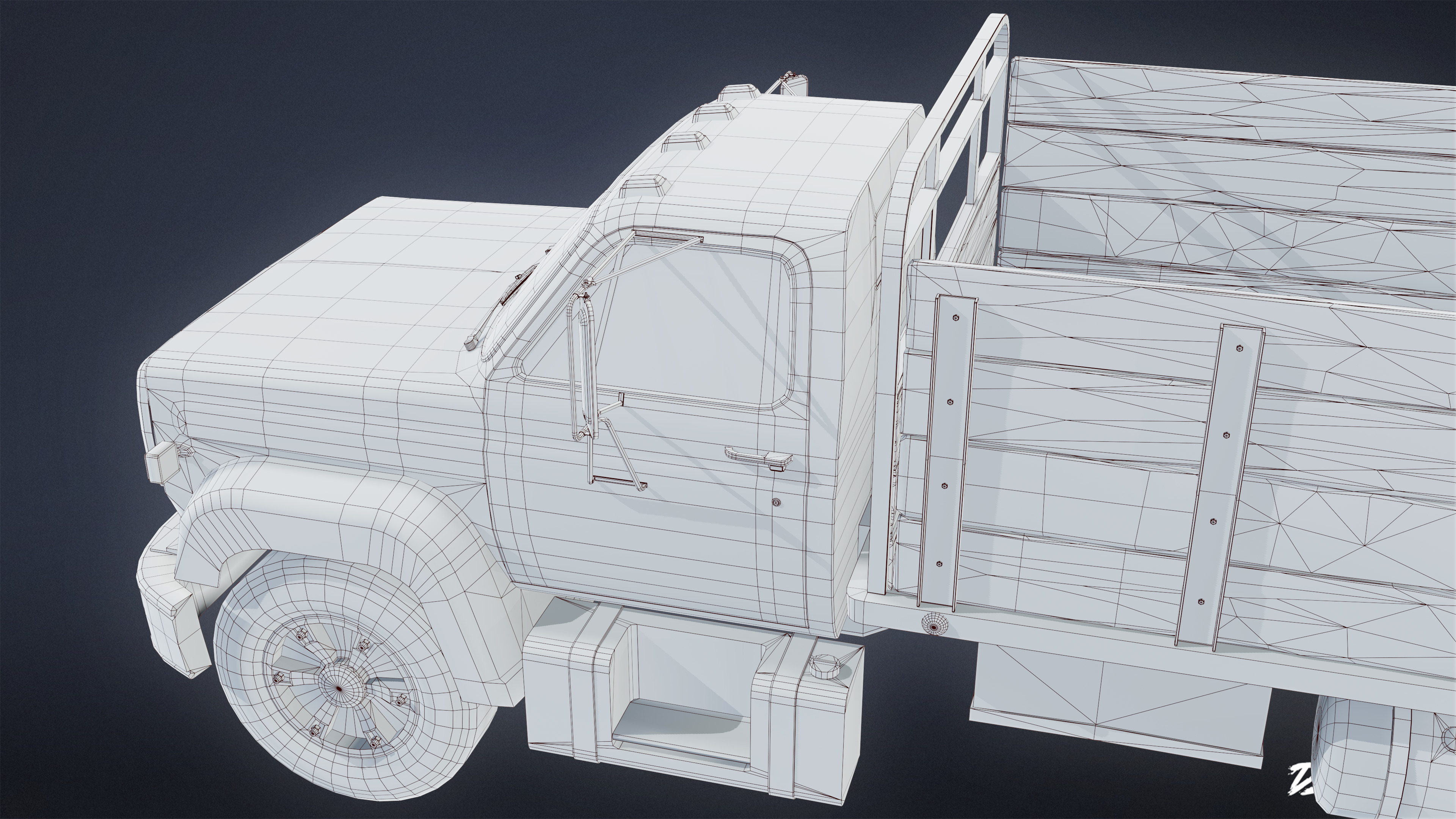 VEHICLES - Truck 05 - LOW POLY Low-poly 3D model_9