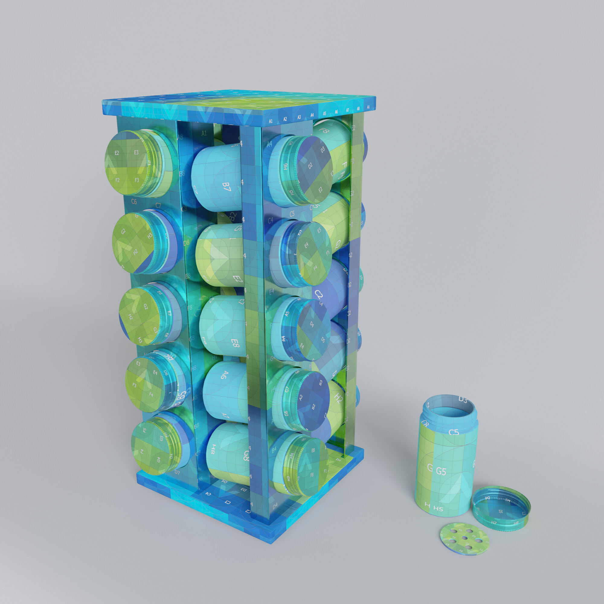 360 ROTATING SPICE RACK 3D model_11