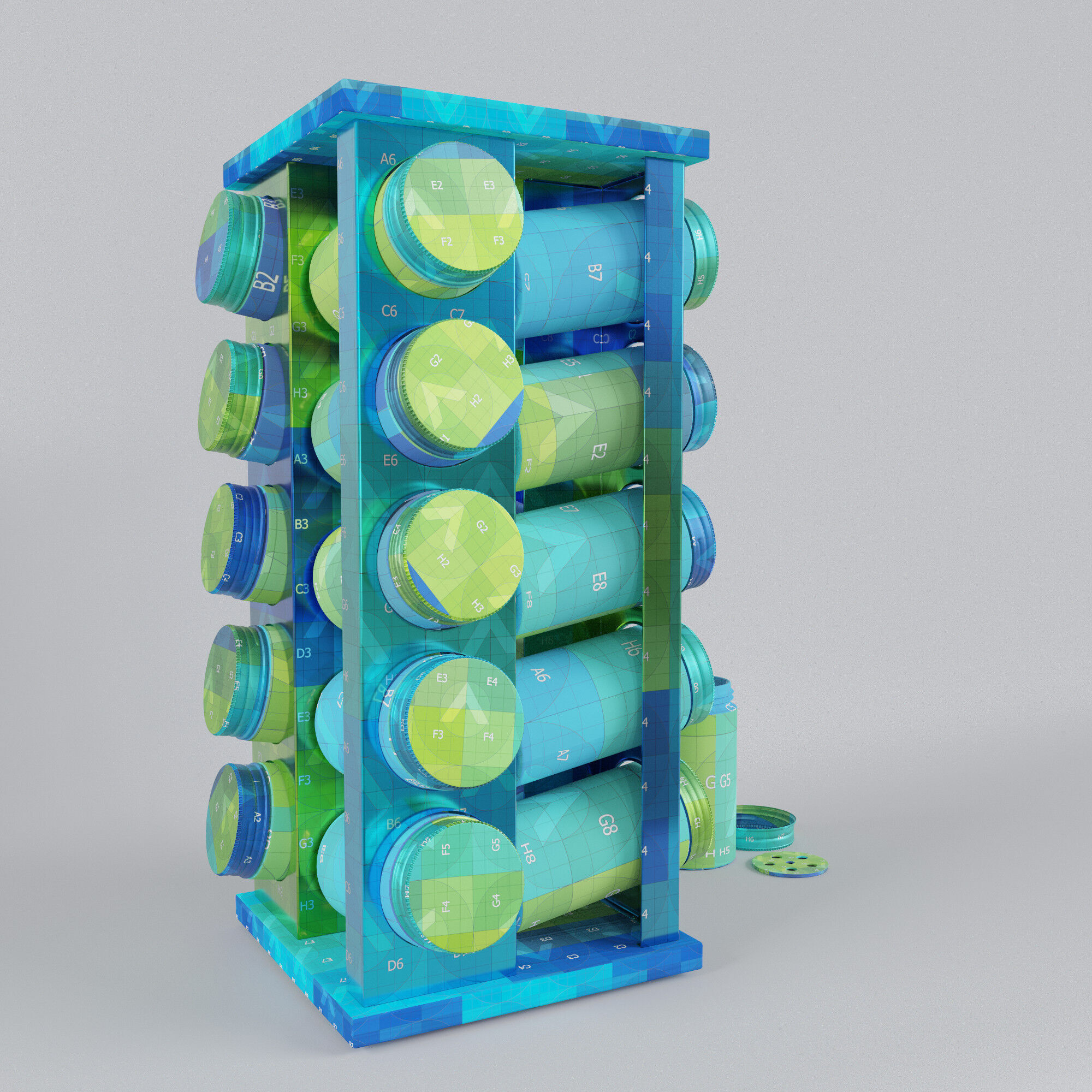 360 ROTATING SPICE RACK 3D model_2