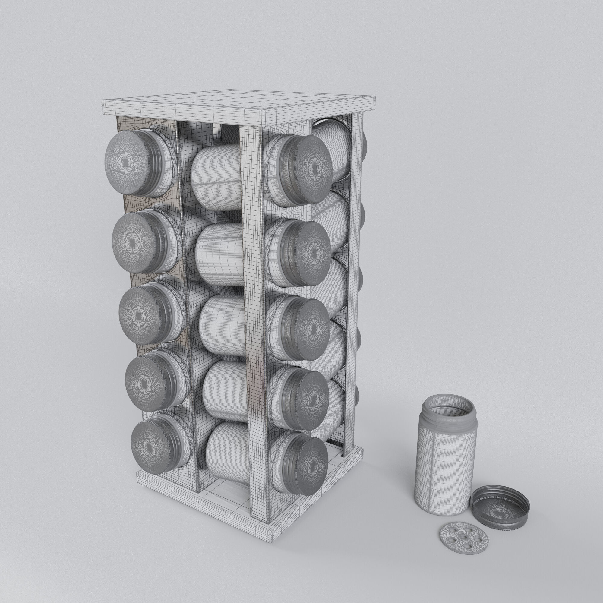 360 ROTATING SPICE RACK 3D model_12