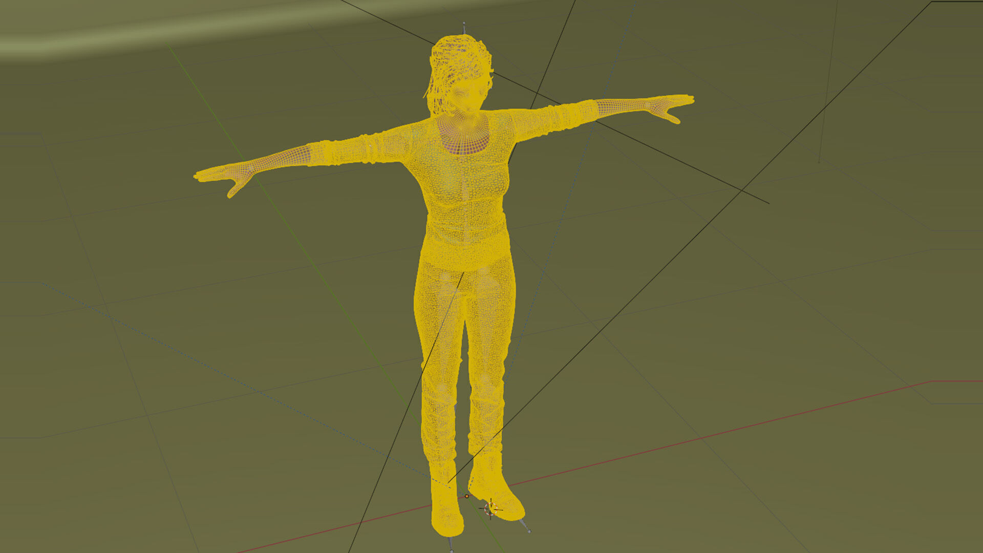 3D Fully rigged female character with clothes 3D model_4