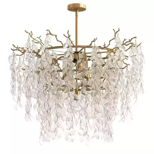 Restoration Hardware Arabella Wide Glass Pendant   Aged Brass