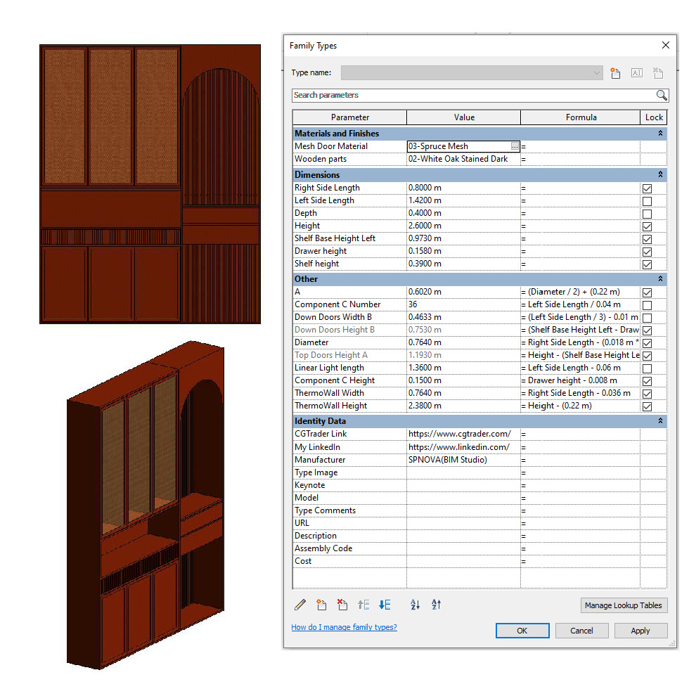 Parametric Entryway Closet and Shoe Rack Revit Family 3D model | CGTrader