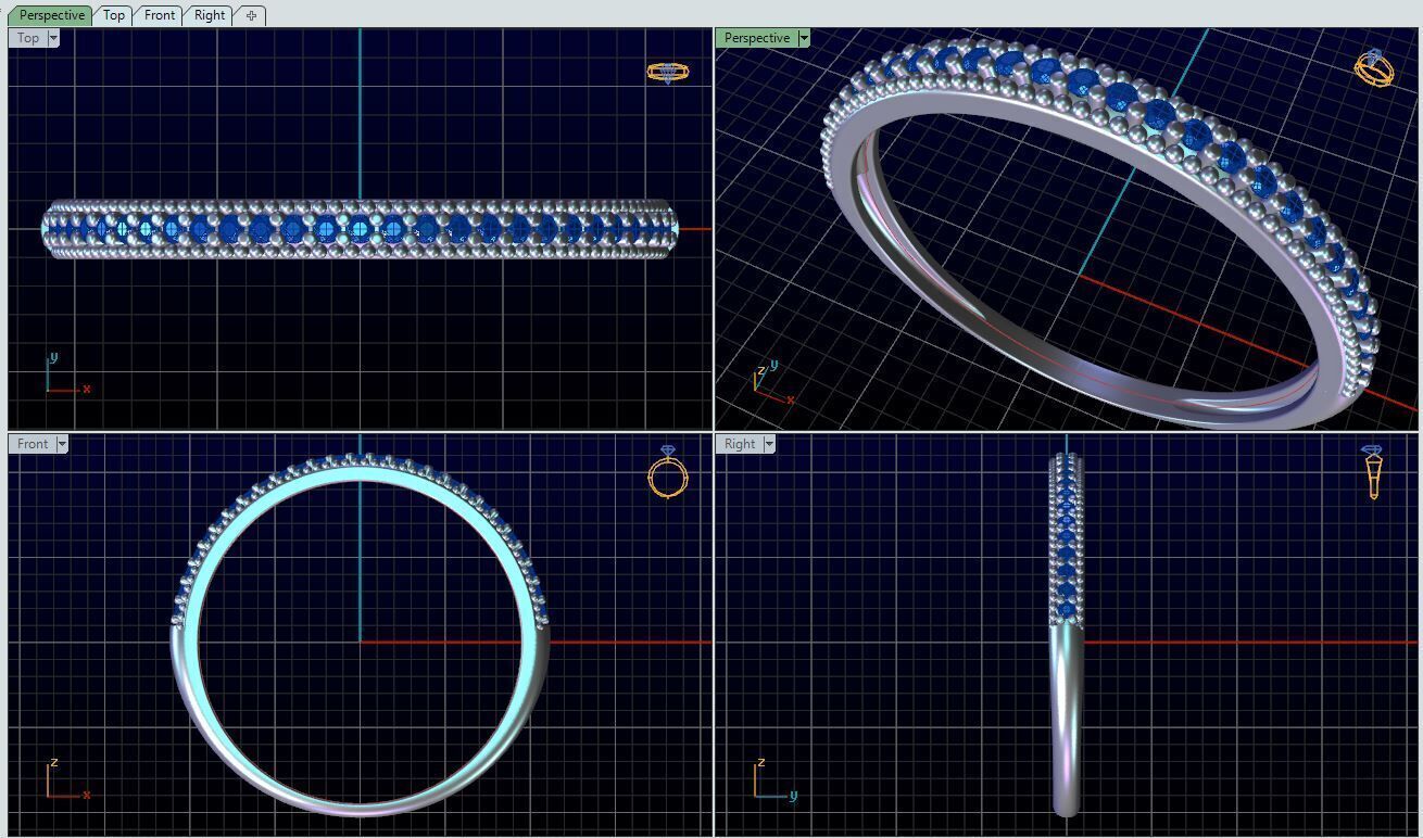 Gold Emerald Guard Ring Jewelry Rings Printable 3D print model_7