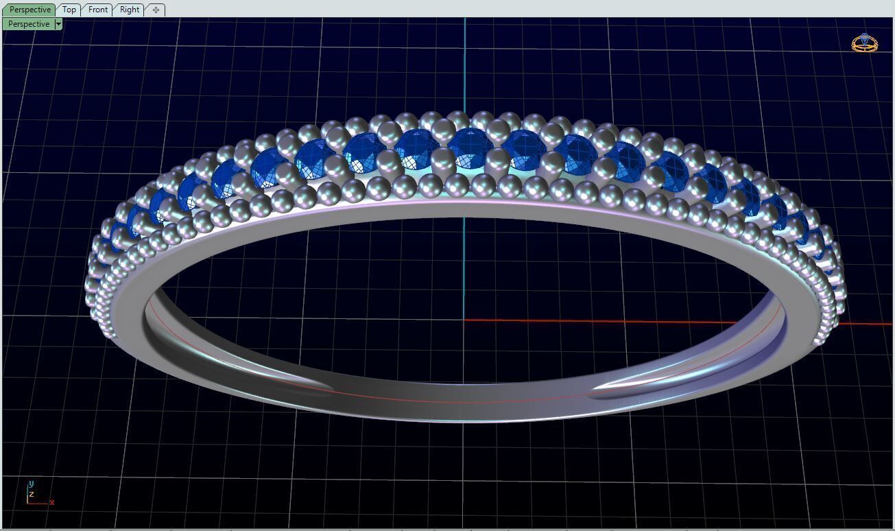 Gold Emerald Guard Ring Jewelry Rings Printable 3D print model_8