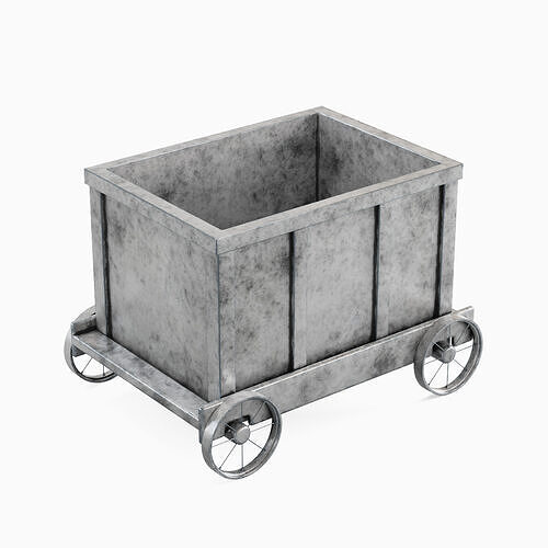 Mining Trolley 02 Low-poly 3D model