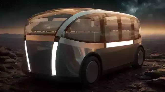 Self-Driving Taxi Shuttle 2 3D model
