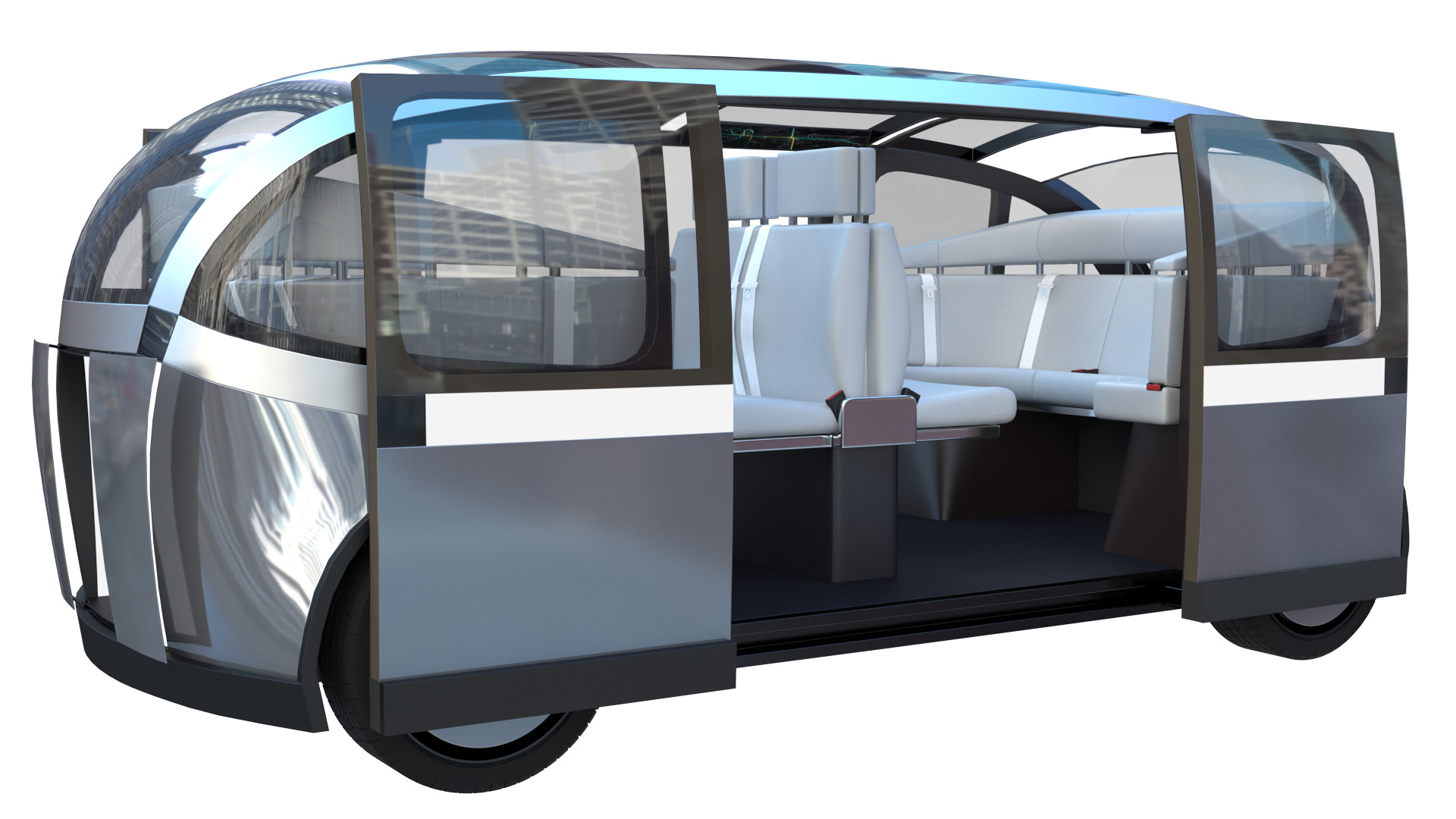 Self-Driving Taxi Shuttle 2 3D model_6