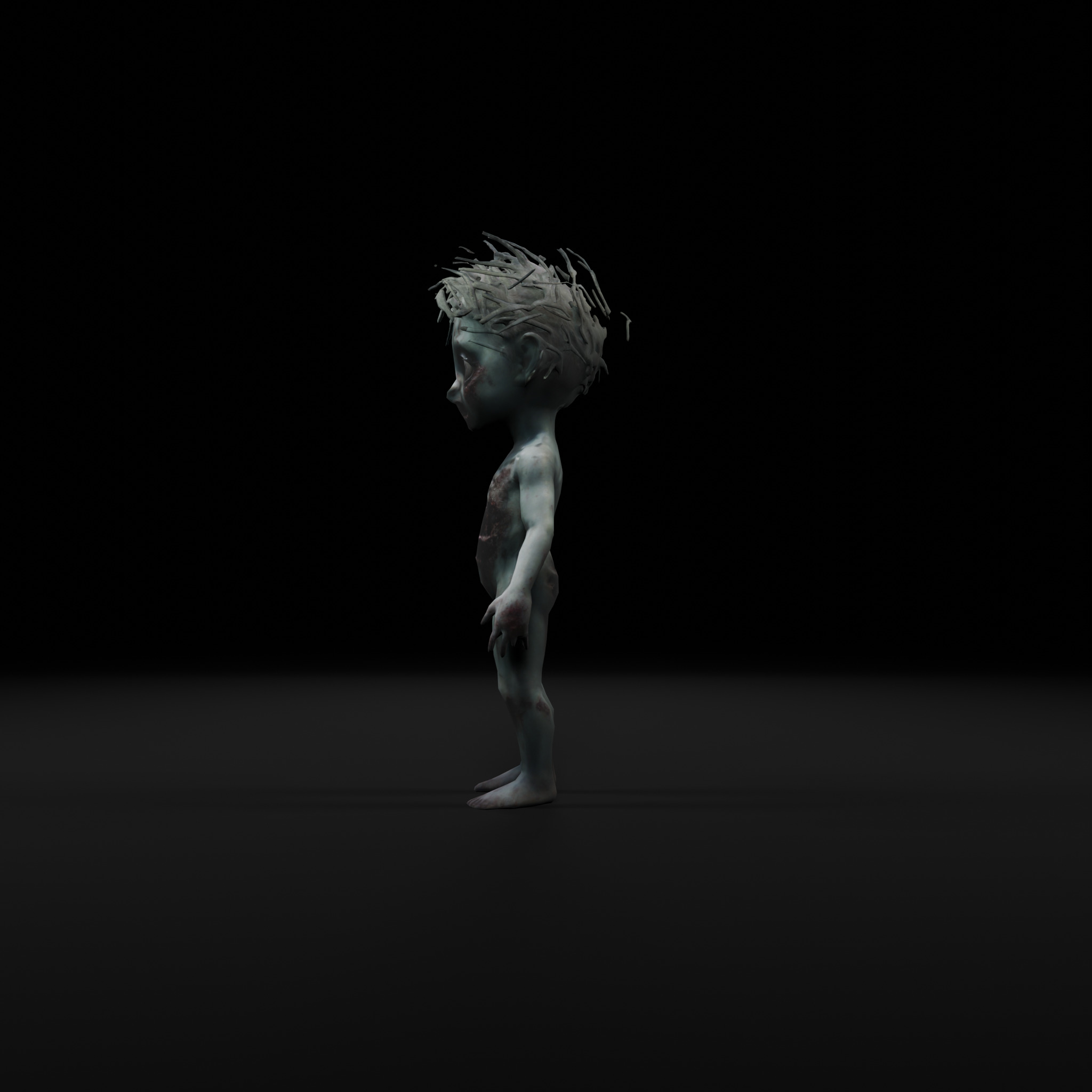 Realistic Zombie Child Rigged Animated Low-poly 3D model_2