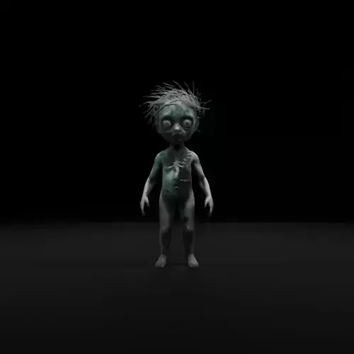 Realistic Zombie Child Rigged  Animated Low-poly 3D model