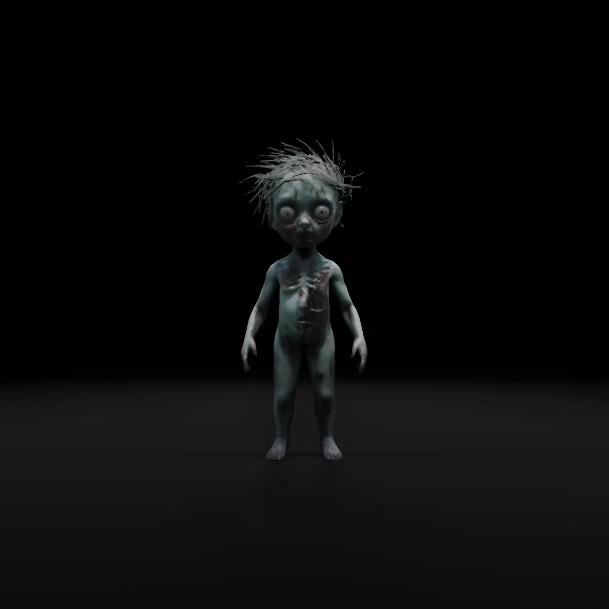 Realistic Zombie Child Rigged Animated Low-poly 3D model_0