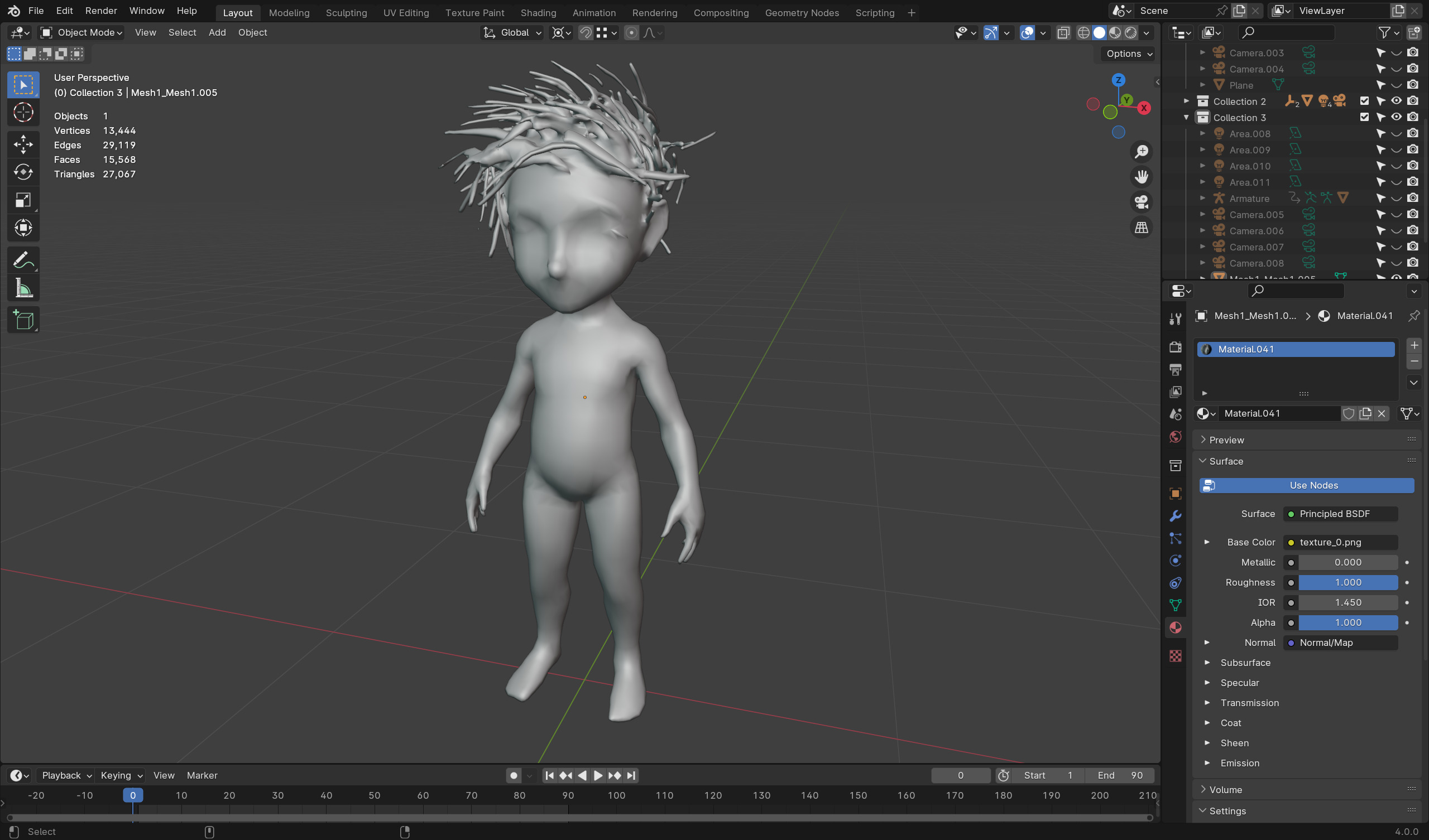 Realistic Zombie Child Rigged Animated Low-poly 3D model_6