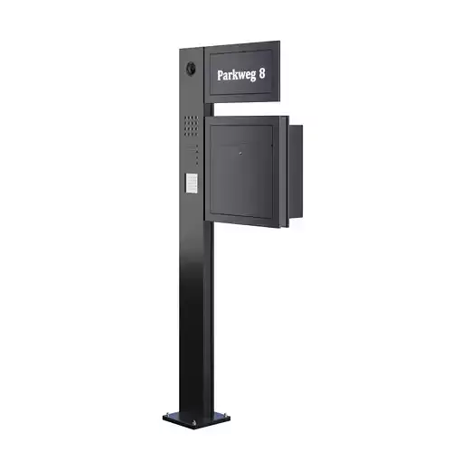 Modern mailbox with editable address 3D model