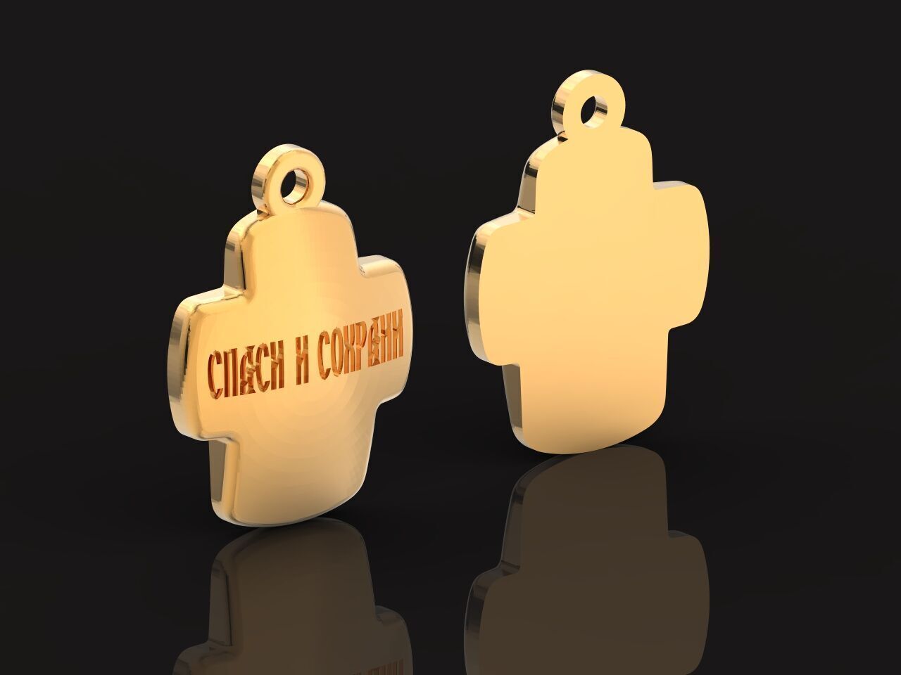 Double cross Mother of God Icon Pendan 1509 3D print model_34