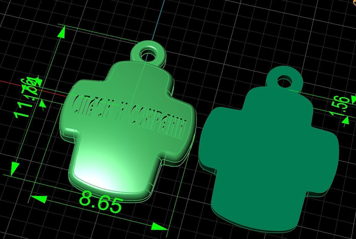 Double cross Mother of God Icon Pendan 1509 3D print model_10