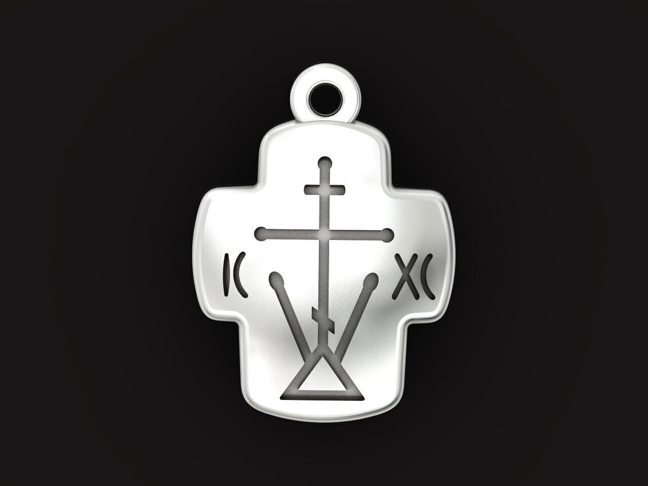 Double cross Mother of God Icon Pendan 1509 3D print model_11