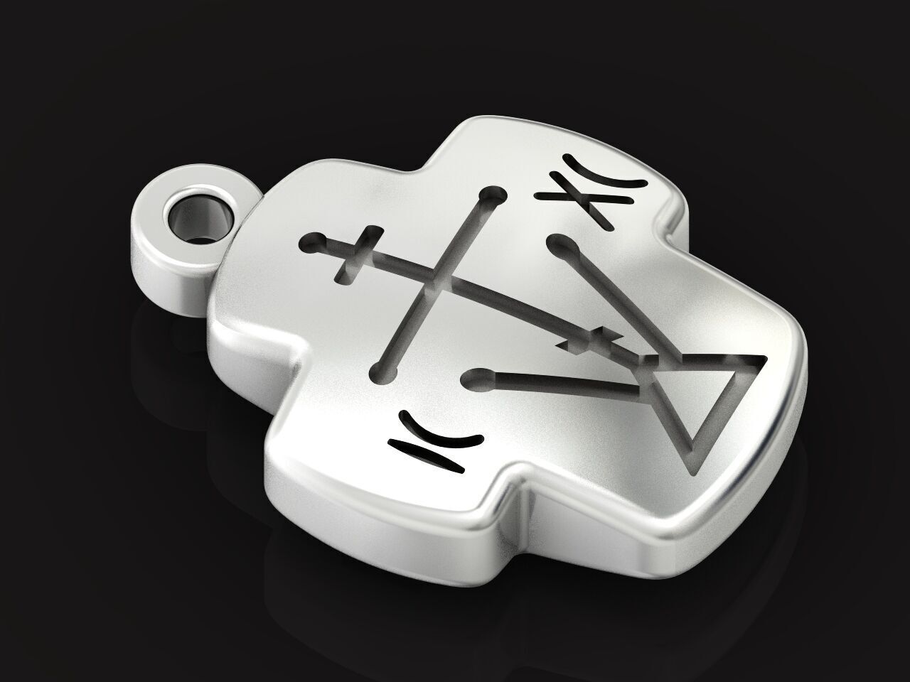 Double cross Mother of God Icon Pendan 1509 3D print model_13