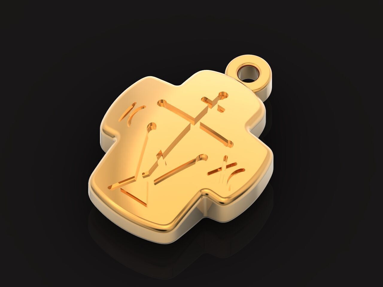 Double cross Mother of God Icon Pendan 1509 3D print model_17
