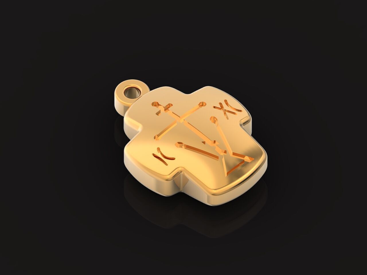 Double cross Mother of God Icon Pendan 1509 3D print model_16