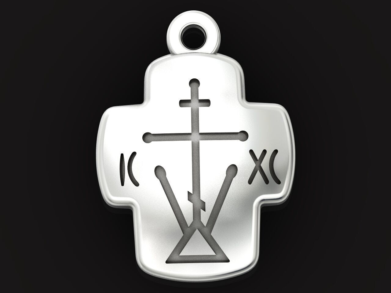 Double cross Mother of God Icon Pendan 1509 3D print model_14