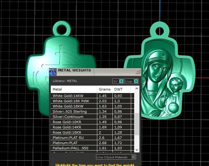 Double cross Mother of God Icon Pendan 1509 3D print model_5
