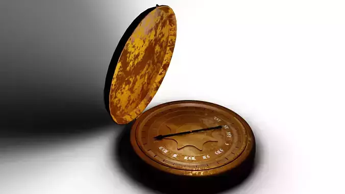 Old Nautical Compass Low-poly 3D model