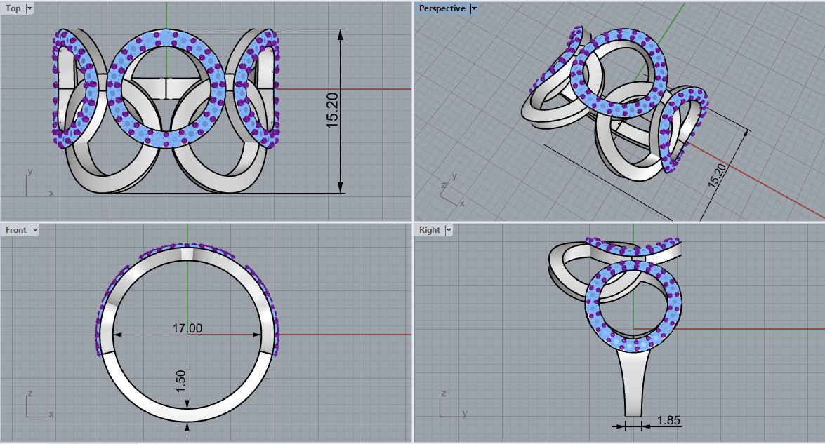Olimpic ring model 758 3D print model_3