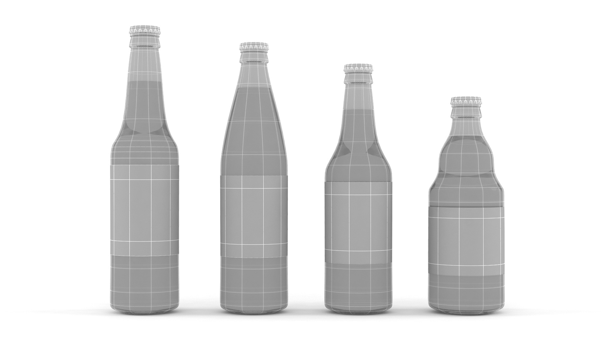 Glass Bottles 3D model_5