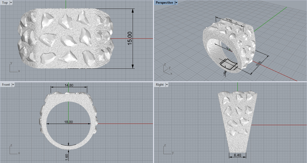 Nugget ring model 1036 3D print model_3
