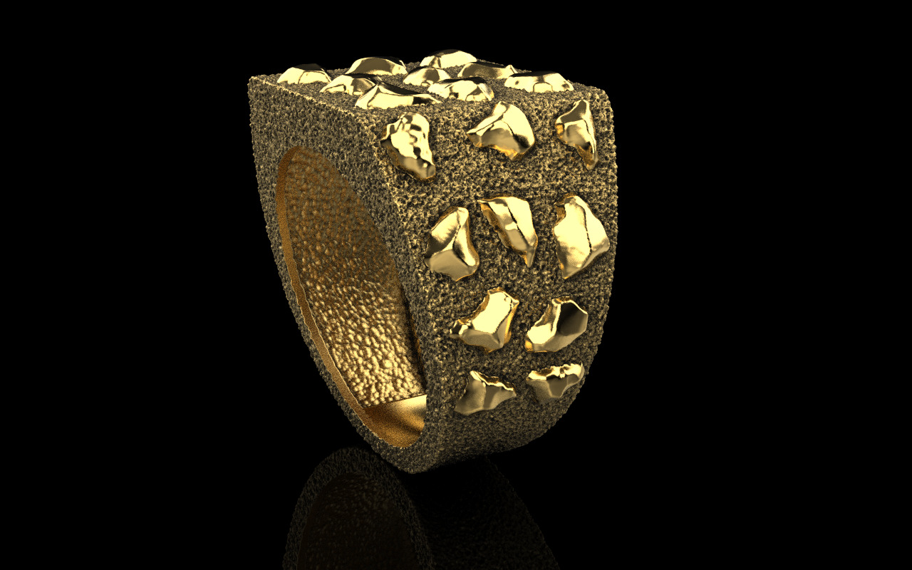 Nugget ring model 1036 3D print model_2