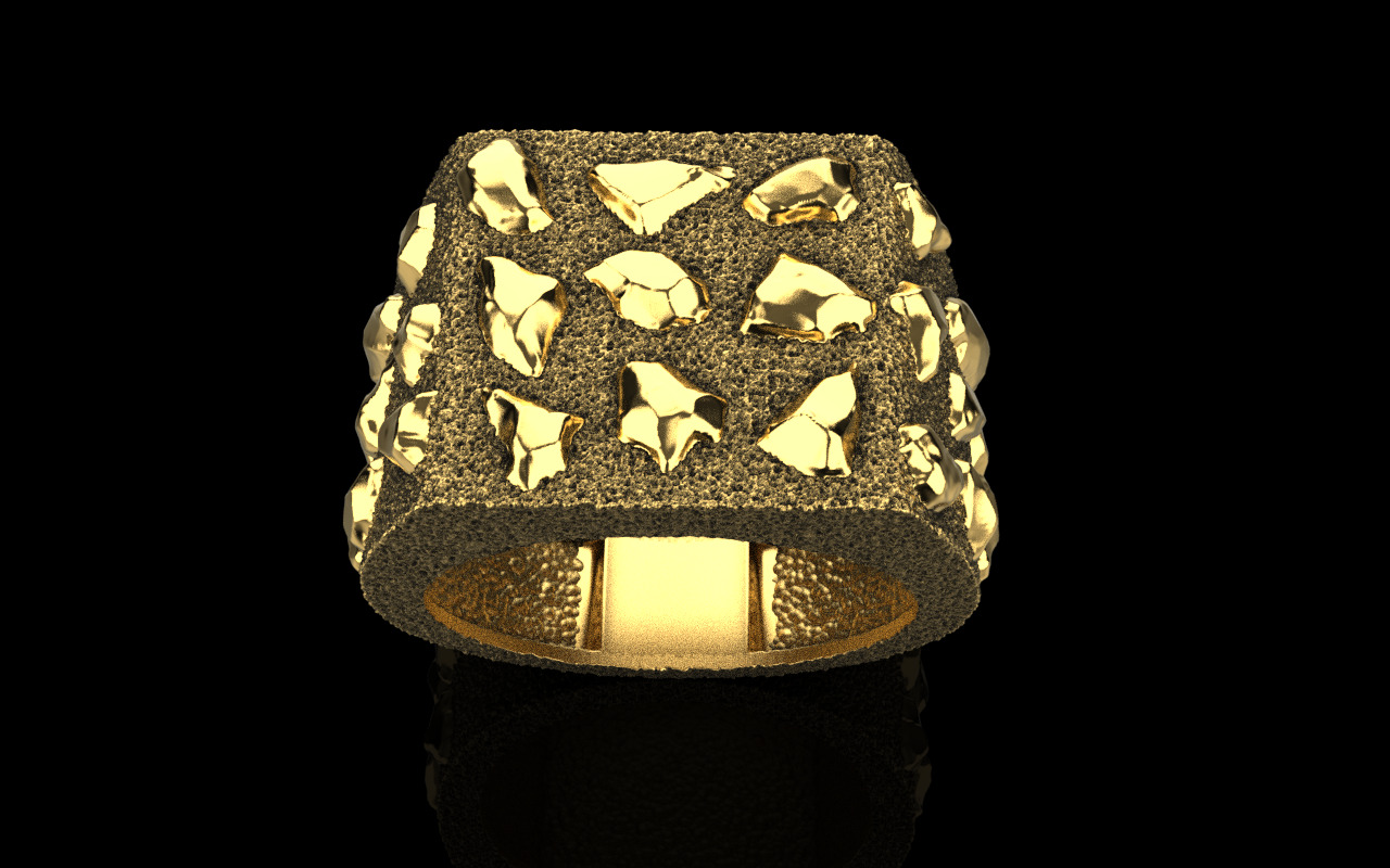 Nugget ring model 1036 3D print model_1