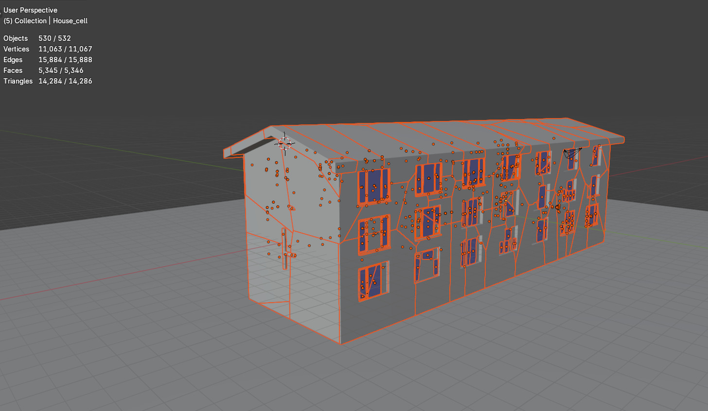 Destructible House With Separated Mesh Free low-poly 3D model_3