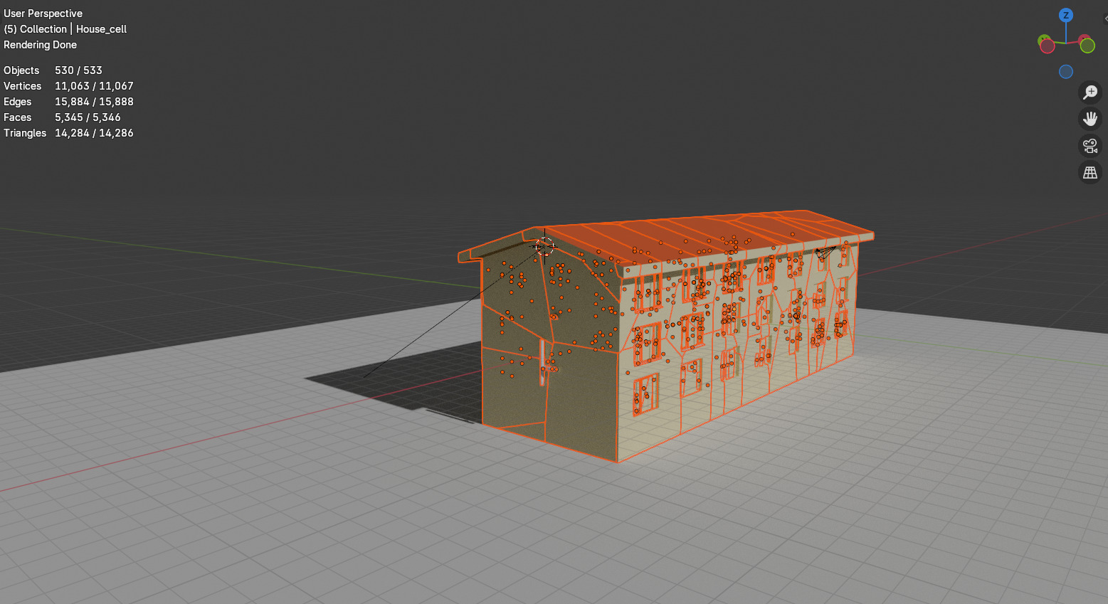 Destructible House With Separated Mesh Free low-poly 3D model_5
