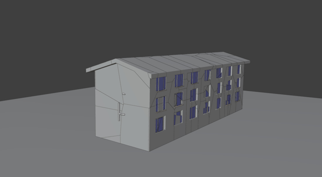 Destructible House With Separated Mesh Free low-poly 3D model_6