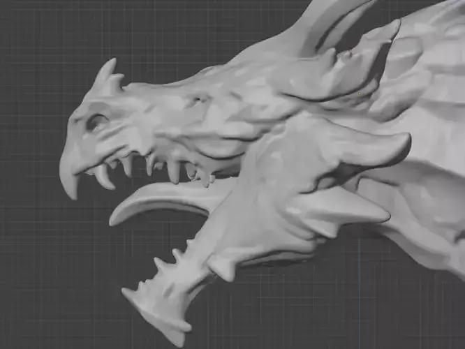 Ready Print Skyrim Alduin Head Blender 3D print model