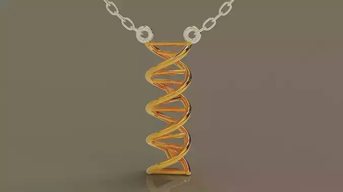 Double Helix DNA gold necklace