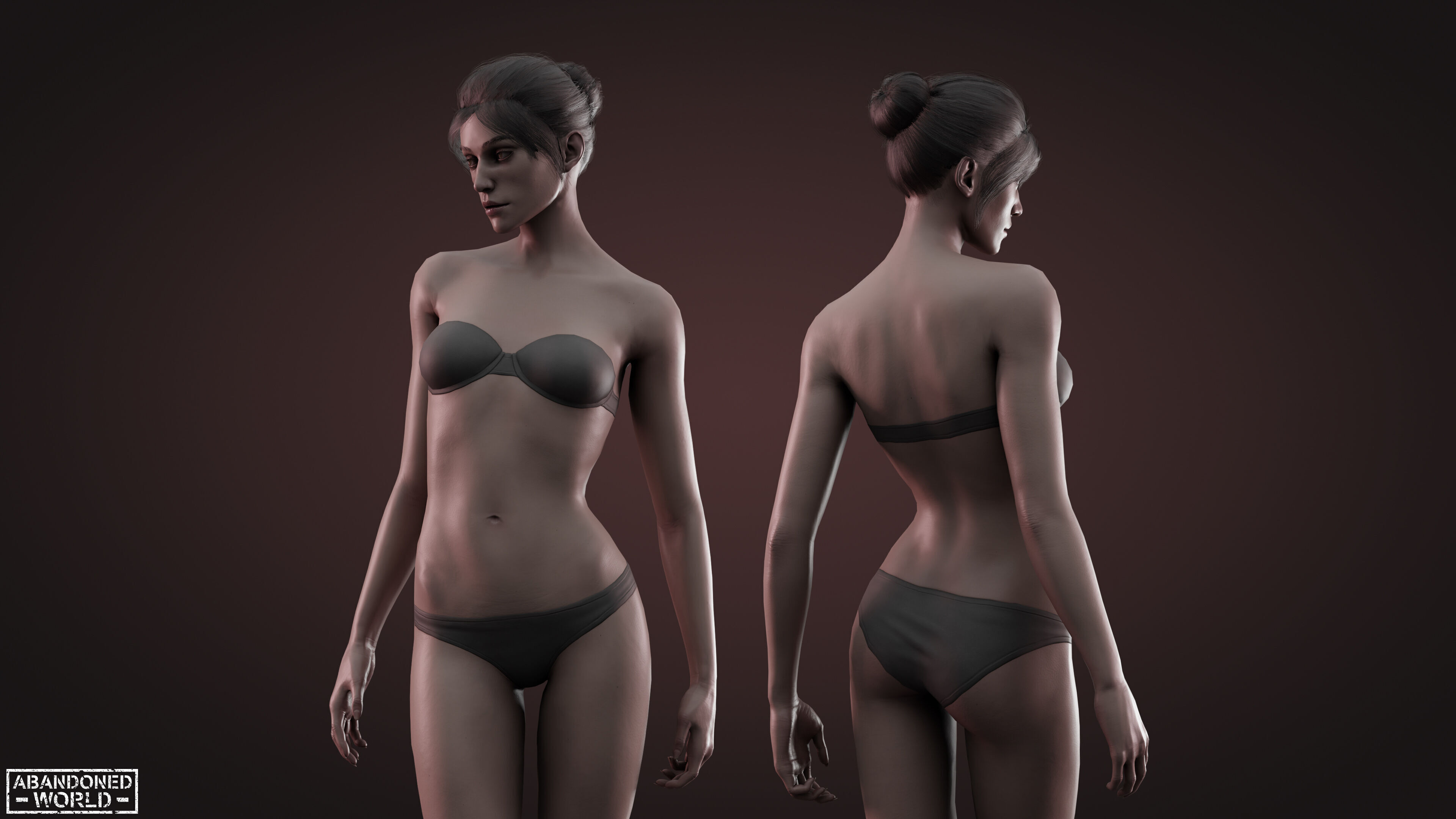 Base Humans - Man and Woman Low-poly 3D model_11