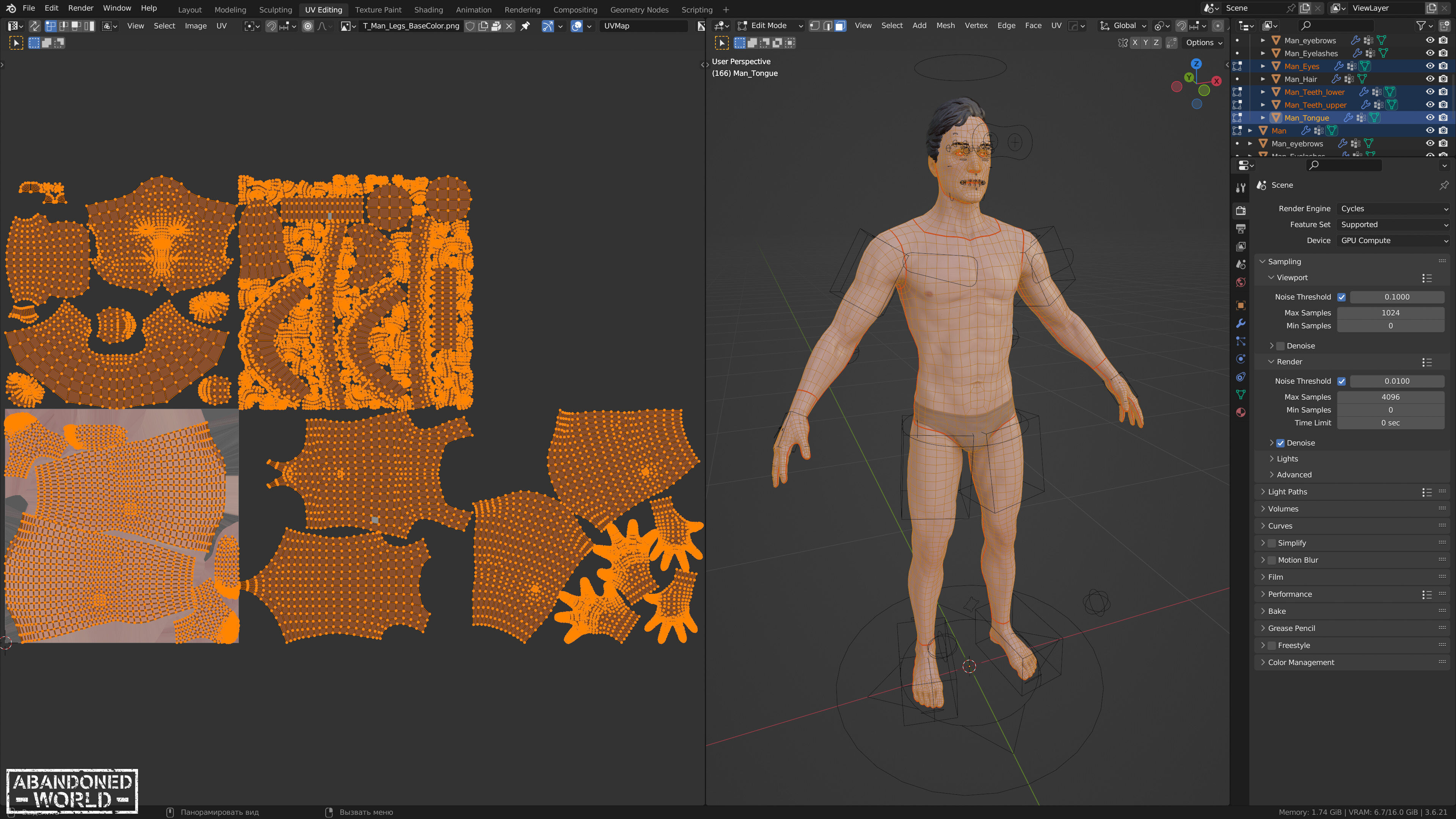 Base Humans - Man and Woman Low-poly 3D model_29