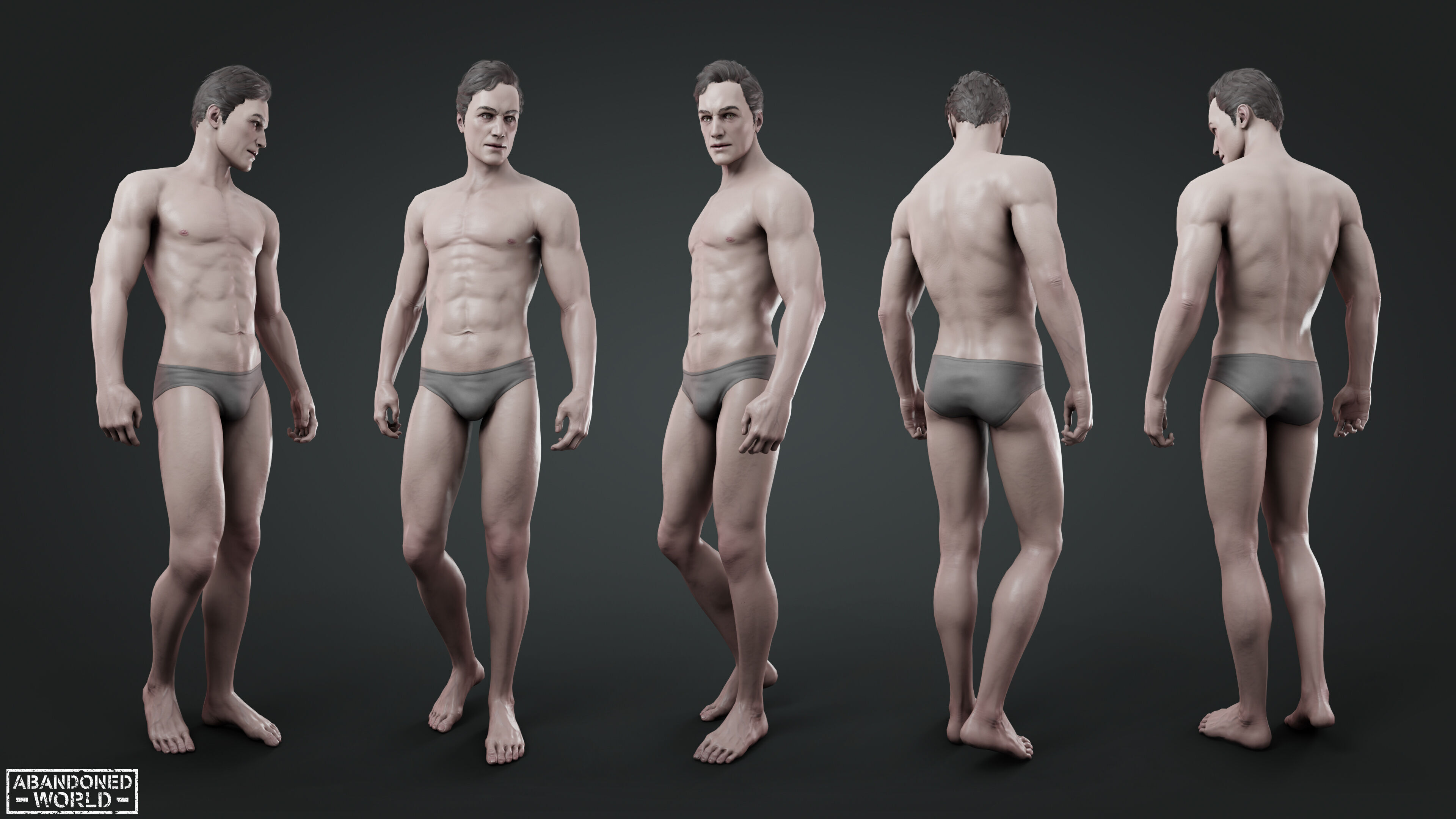 Base Humans - Man and Woman Low-poly 3D model_4