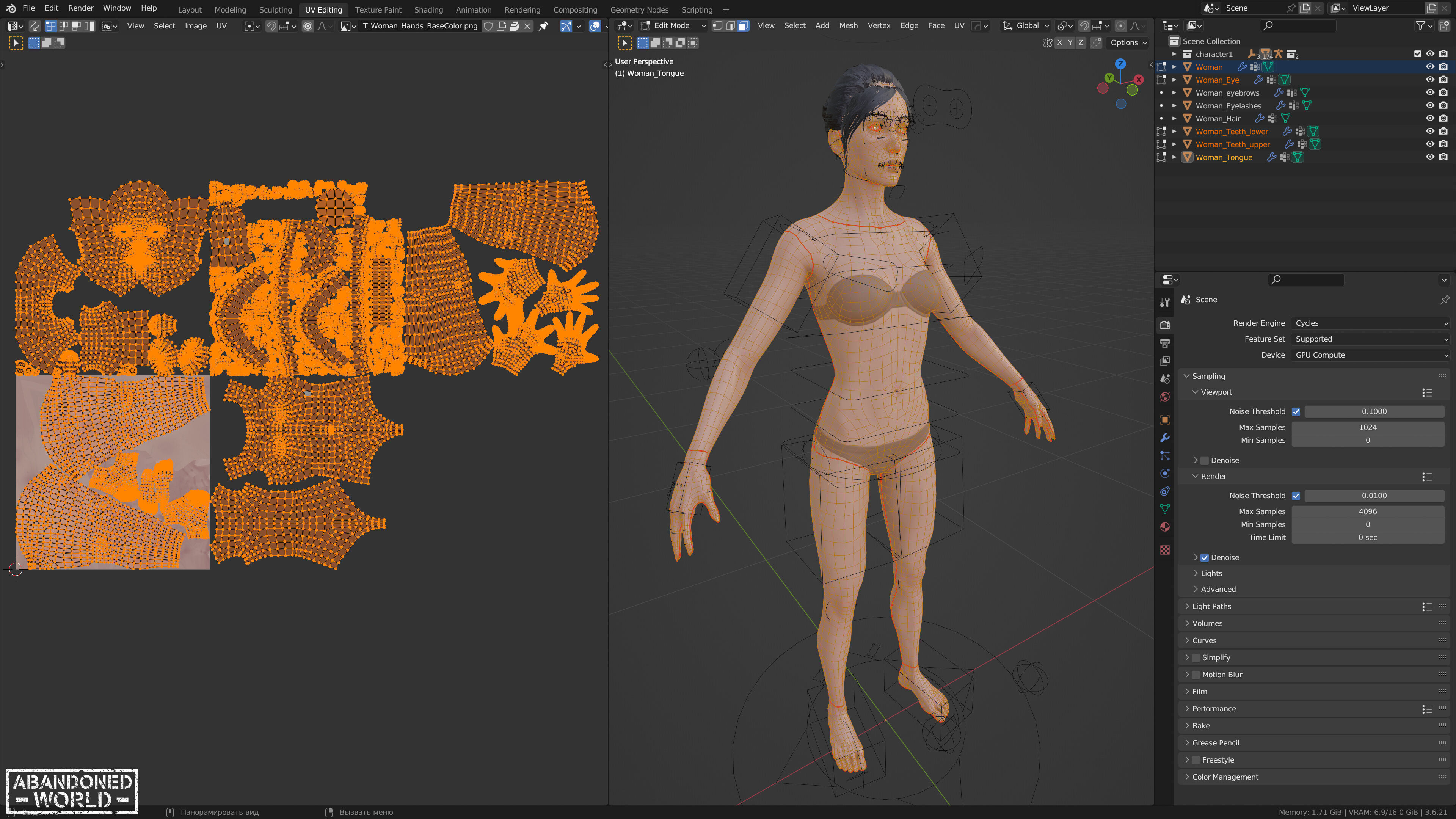 Base Humans - Man and Woman Low-poly 3D model_33