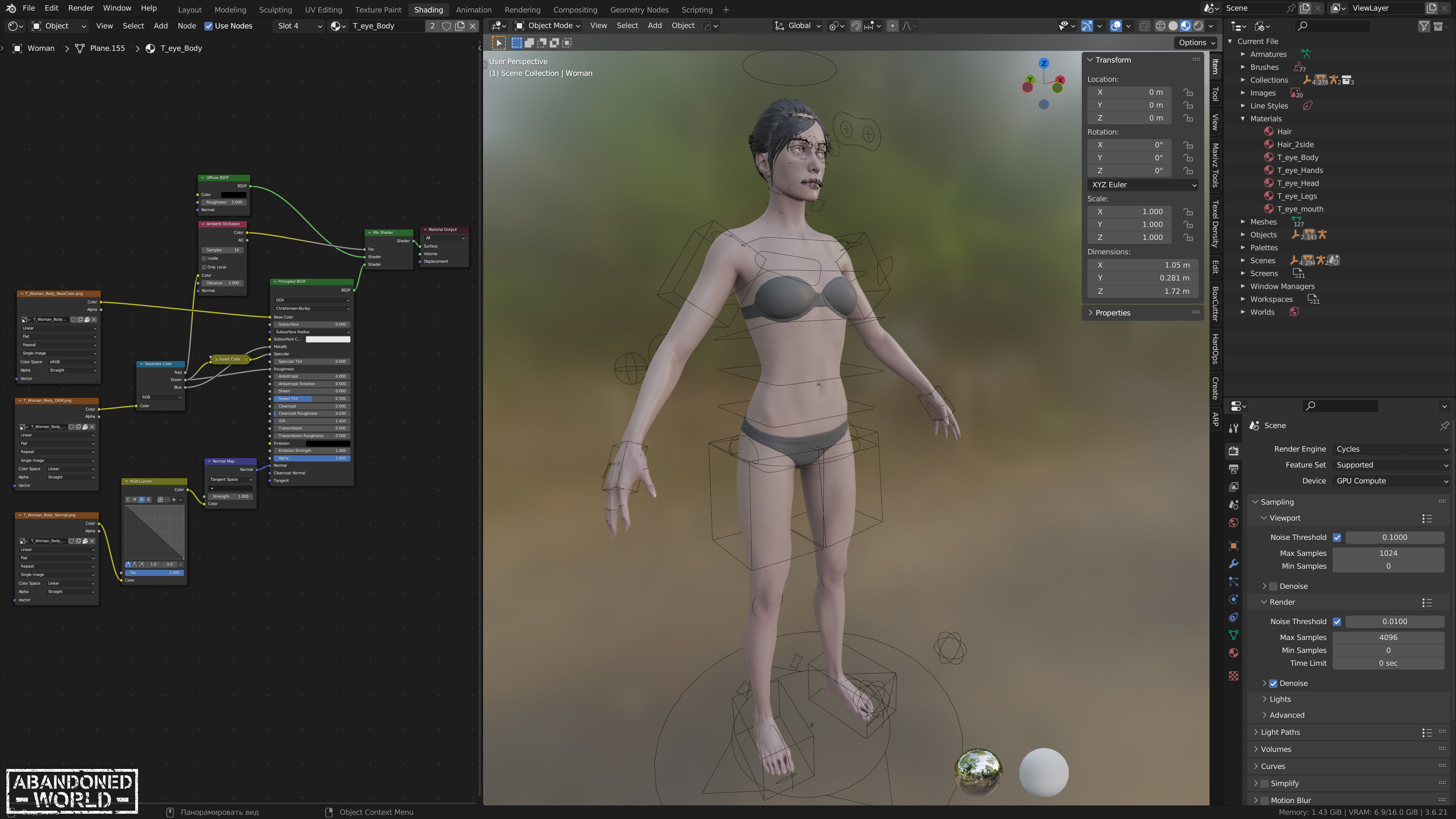 Base Humans - Man and Woman Low-poly 3D model_32