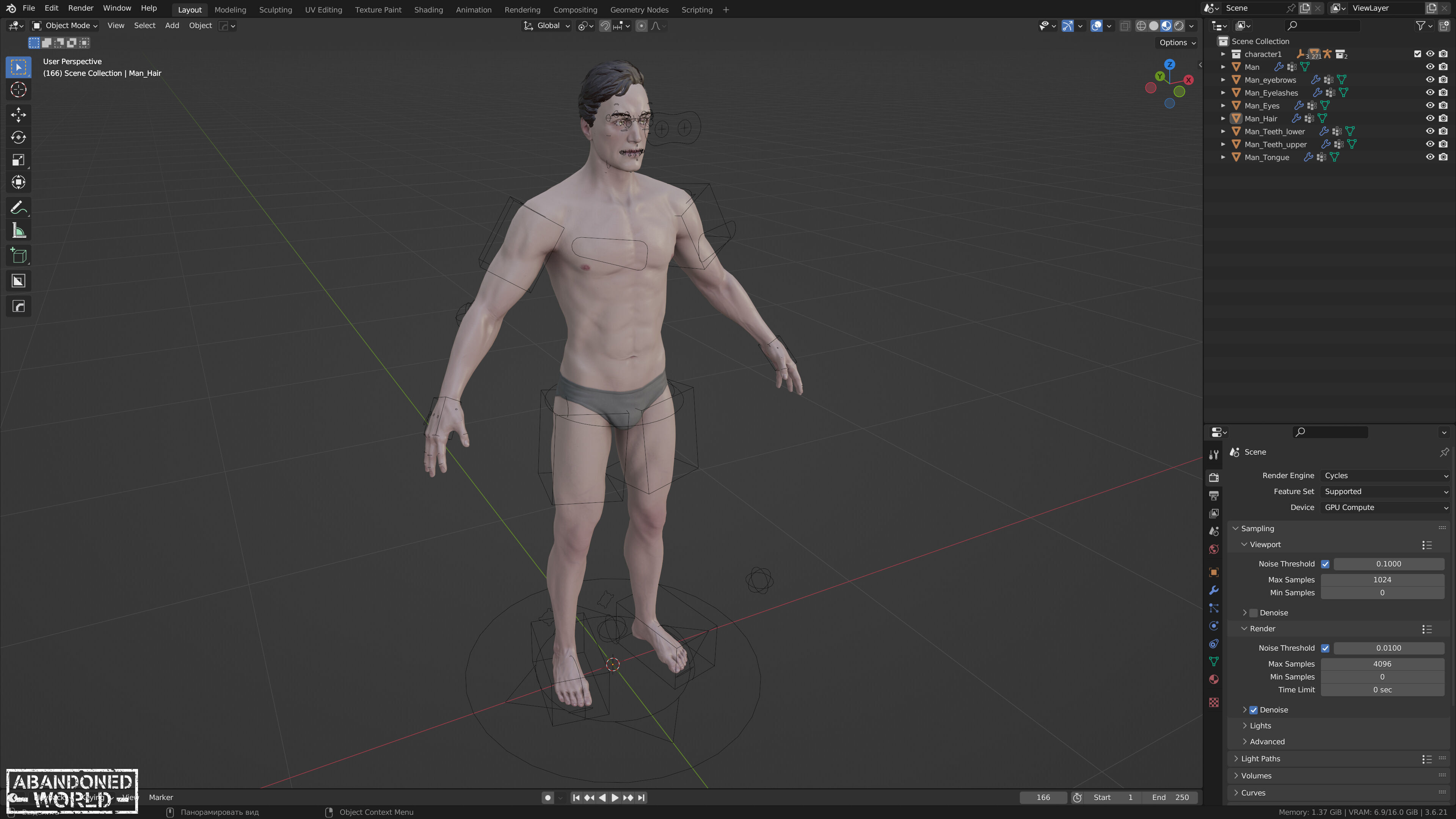 Base Humans - Man and Woman Low-poly 3D model_26