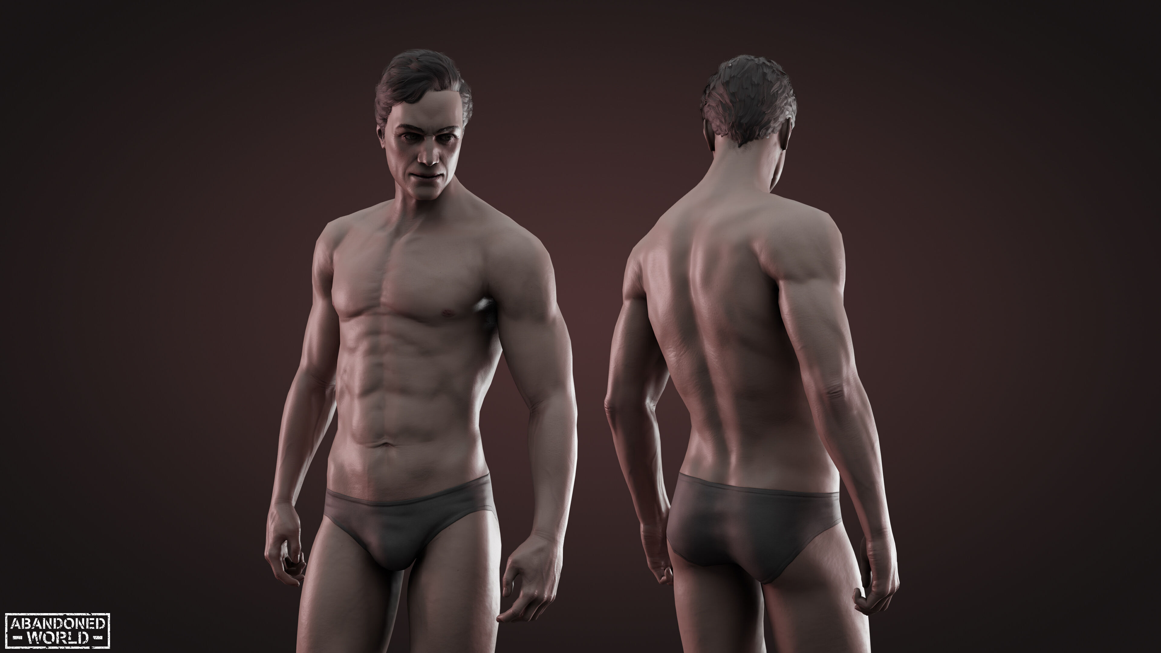 Base Humans - Man and Woman Low-poly 3D model_10
