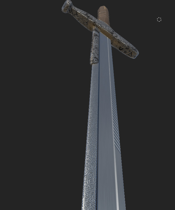 Indian Sword - Silver Low-poly 3D model_3