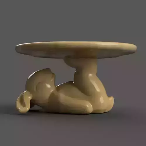 Cute Bunny Table STL for Home Desk Decor Echo Dot Holder 3D print model