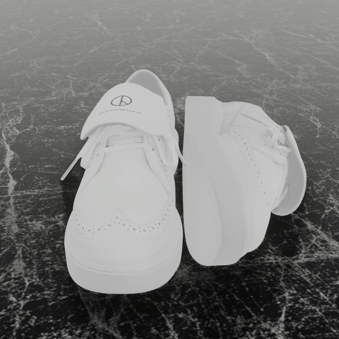 NIKE KWONDO X PEACEMINUSONE 3D SHOES Low-poly 3D model_3