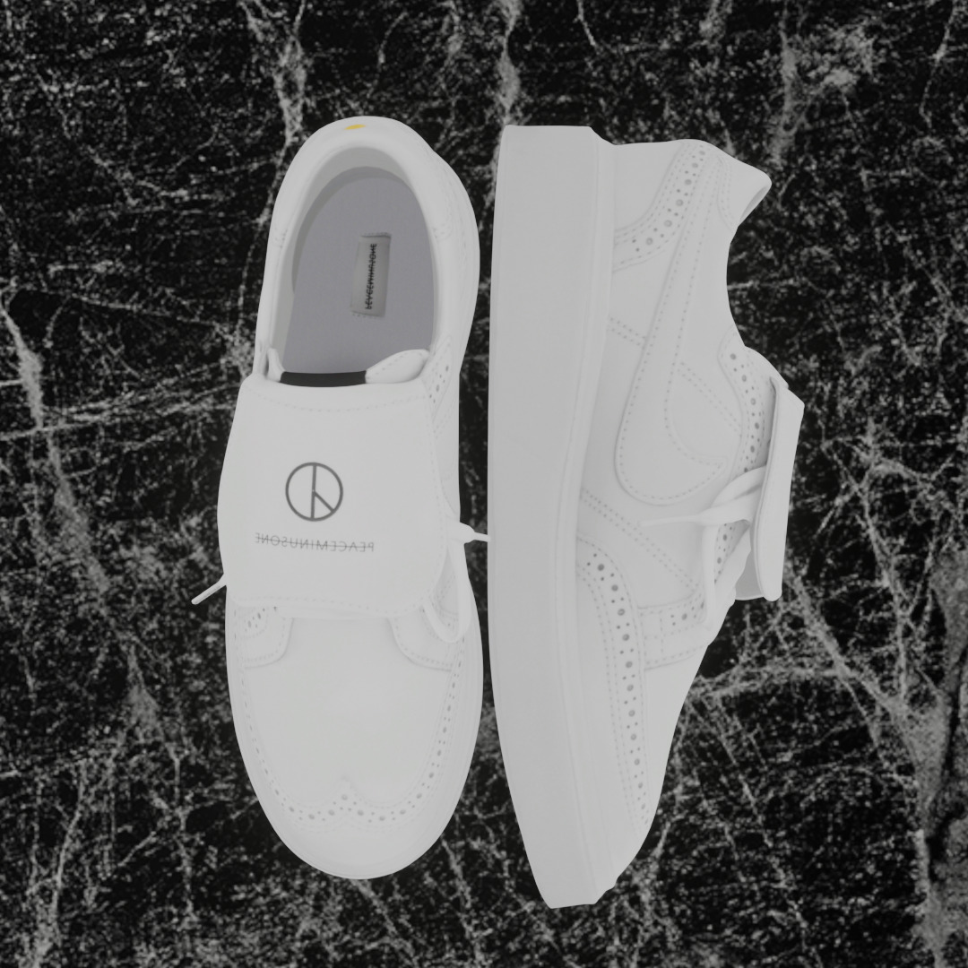 NIKE KWONDO X PEACEMINUSONE 3D SHOES Low-poly 3D model_2