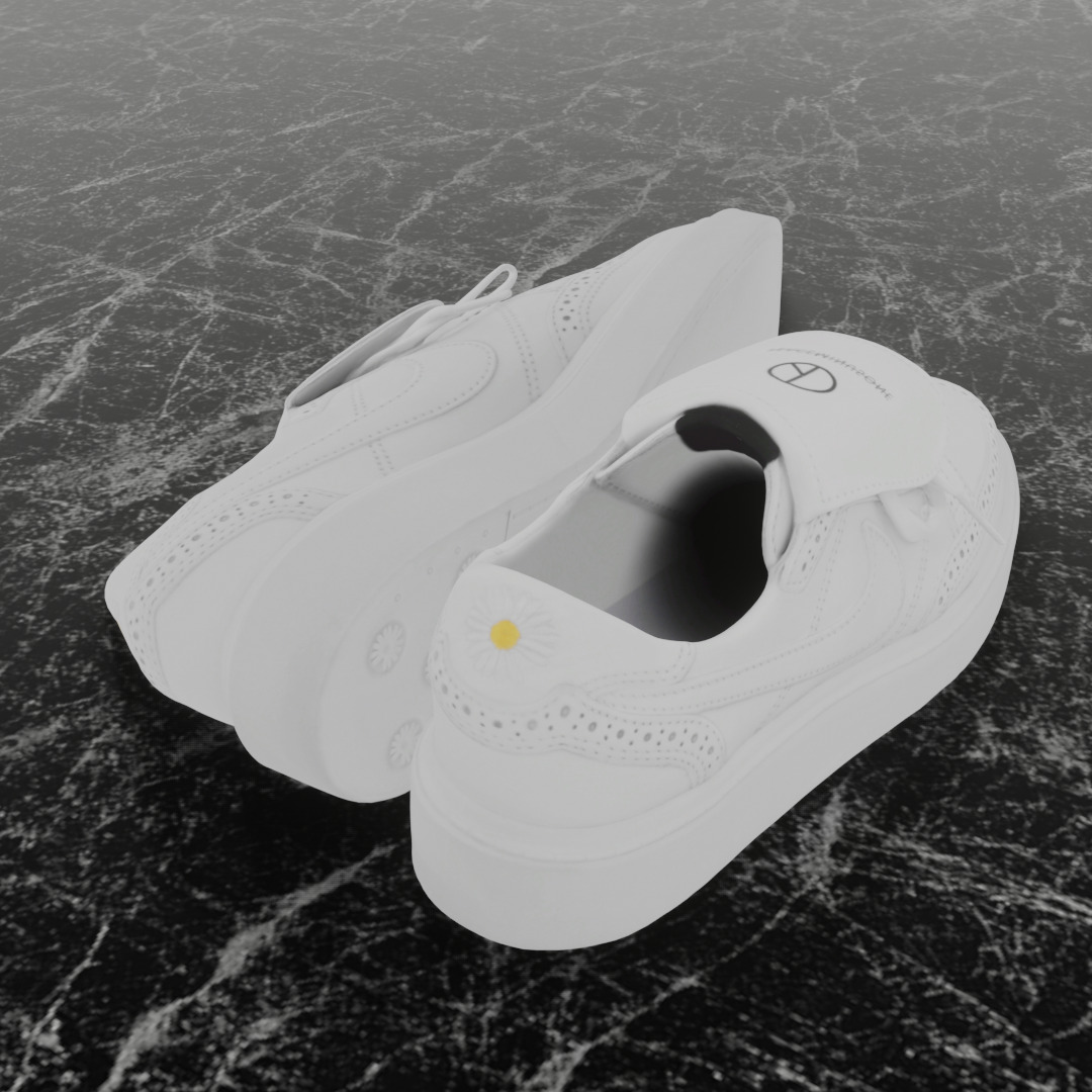 NIKE KWONDO X PEACEMINUSONE 3D SHOES Low-poly 3D model_5