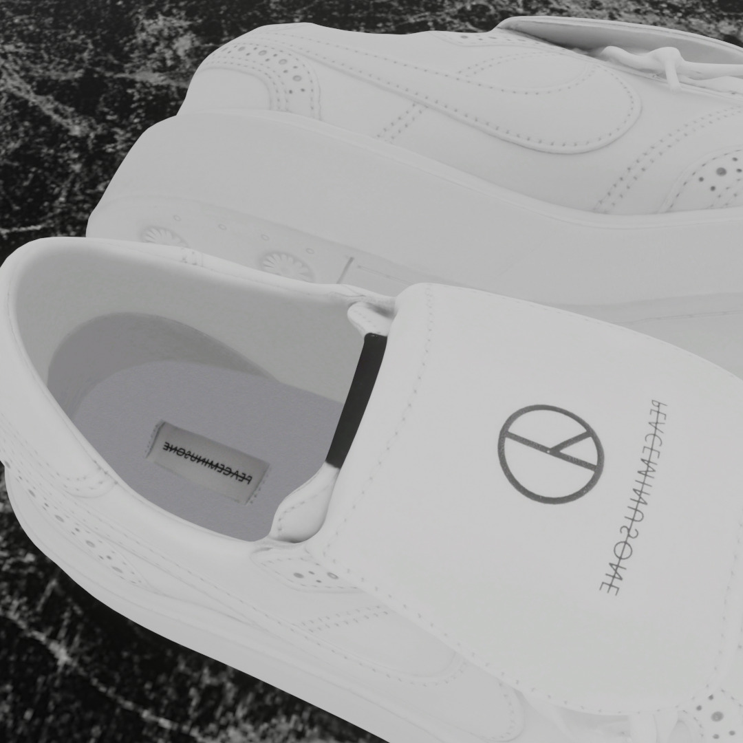 NIKE KWONDO X PEACEMINUSONE 3D SHOES Low-poly 3D model_12